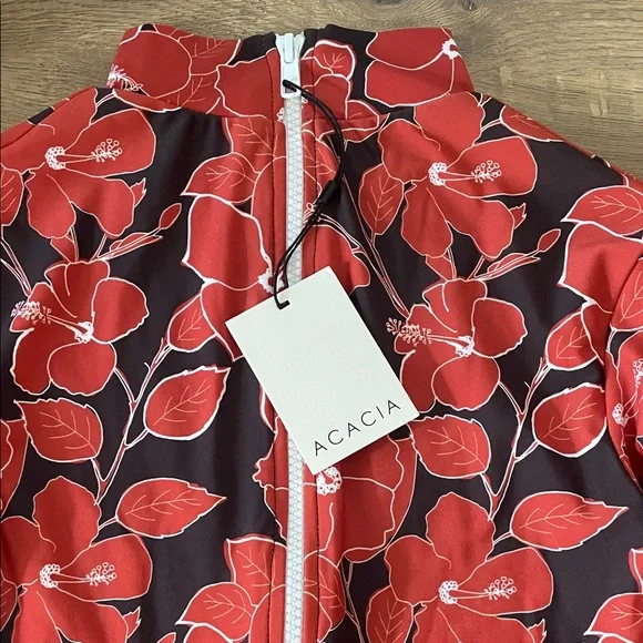 Acacia Swimwear Red Floral Bodysuit - Picture 6 of 8